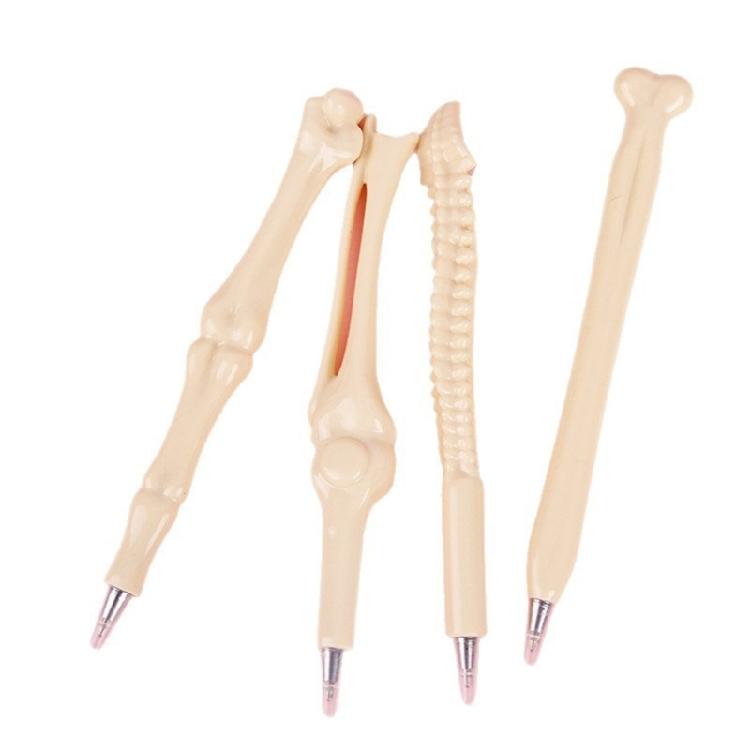 4Pieces Funny Bone Pattern Ballpoint Pens Comfortable Grip And Quick Drying Inks For Home Offices School Daily Writing