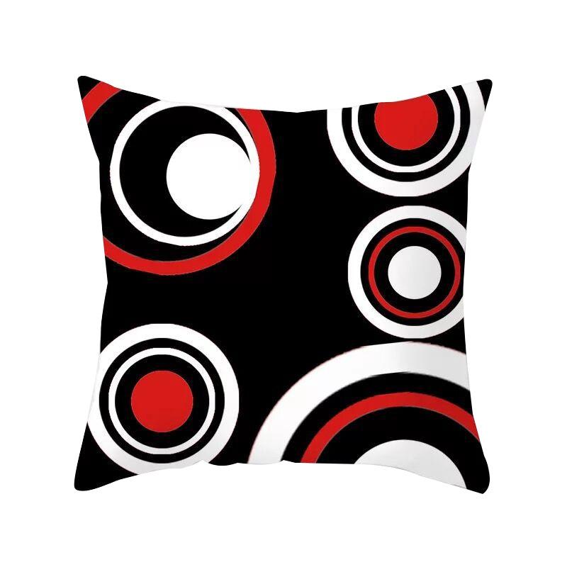 Modern Minimalist Red Abstract Geometric Pillowcase Home Sofa Pillow Cushion Cover
