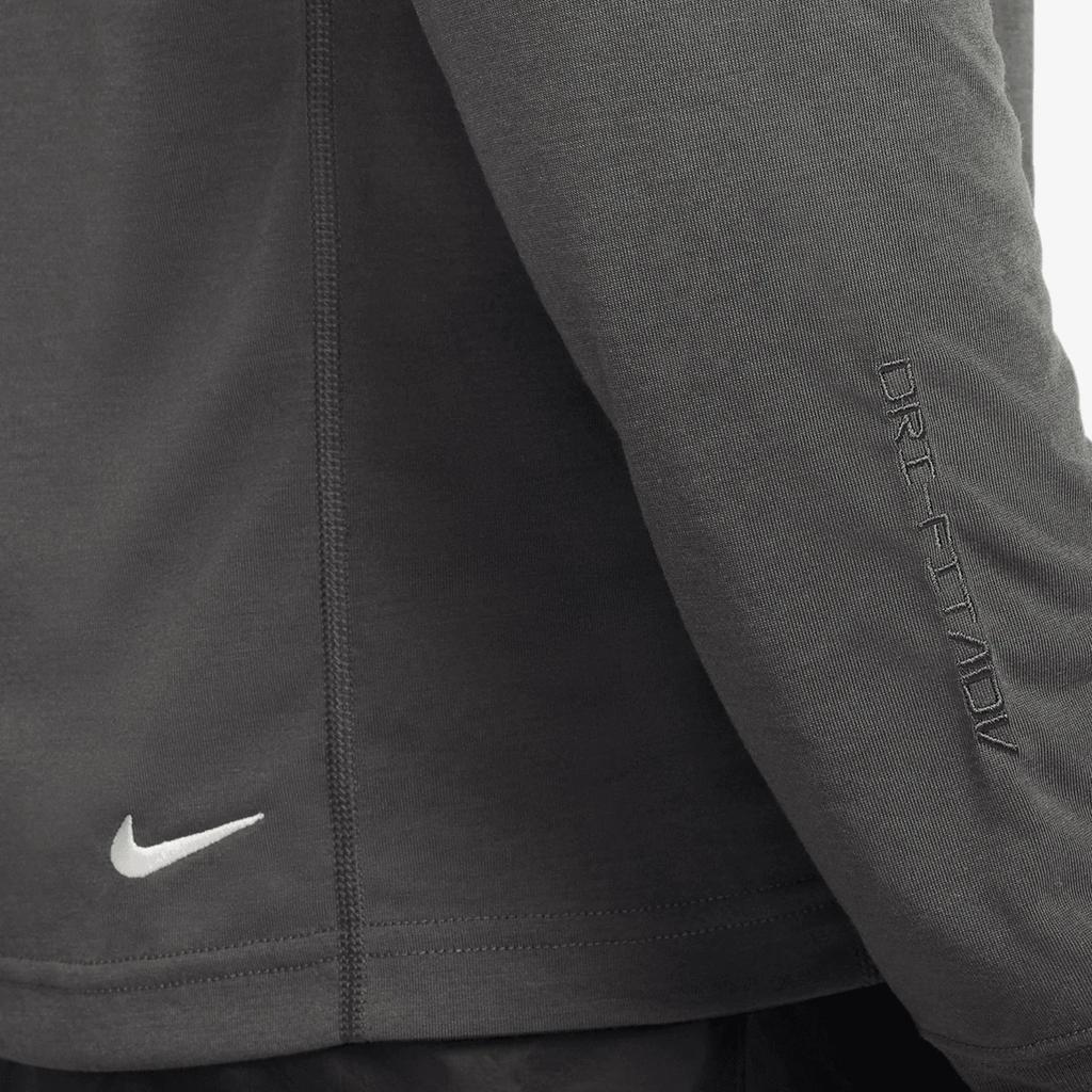 Nike Logo Print Crew Neck Pullover Long Sleeve T-Shirt Men Tops Dark-Green DO9269-070