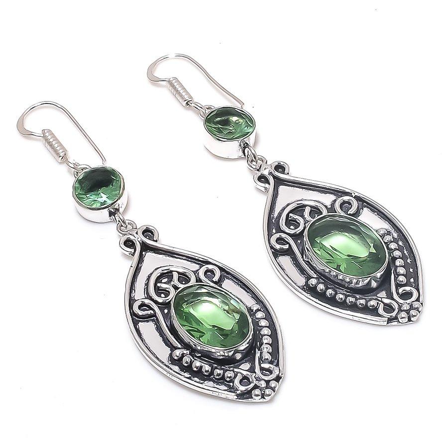 

Цаворит Драгоценный Камень Серьга из Стерлингового Серебра 925 пробы 2,76