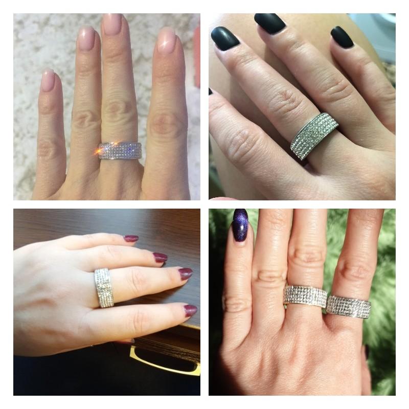 8mm Vintage Retro Stil Stahlring für Damen 5 Reihen Klarer Kristall Schmuck Mode Edelstahl Verlobungs Hochzeitsringe