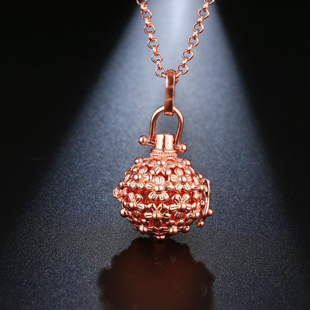 Neue Aromatherapie Ätherisches Öl Diffusor Halskette Schmuck Quadratisch Hohl Parfüm Medaillon 16MM Musik Kugel Damen Anhänger Zubehör