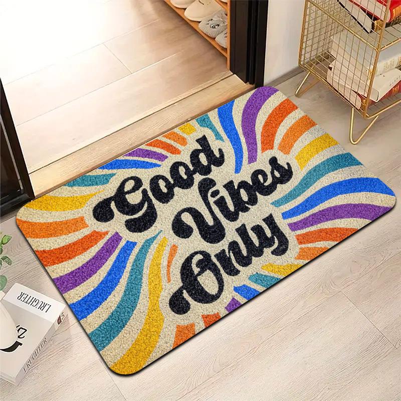 

VIKAMA Rainbow Carpet Good Mood Doormat Welcome Mat Easy To Clean Rug For Bedroom Carpet For Live Room Home Decor 40X60CM (1.3X2FT