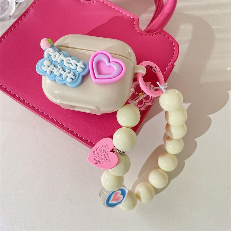 

Suitable AirPods Pro Pearl Handheld Chain Ins Wind Bluetooth Earphone Cover 3 Apple Love 1/2 Generation airpodsPro