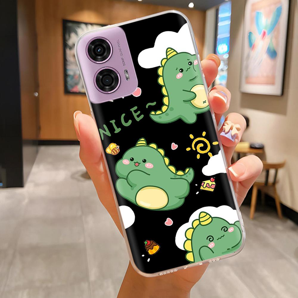 For Moto G24 Phone Case Lovely Panda Patterns Soft TPU Clear Silicone Bumper For Motorola G04 MotoG24 Cover Fundas For Moto E14