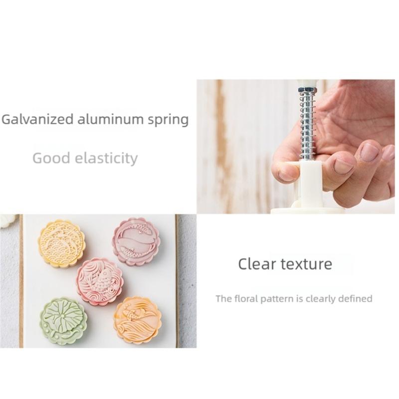 Mooncakes Molds Cookie Stamps Dessert Baking Tool Hand Pressure Chinese Pastries Mould for Celebration and Gatherings