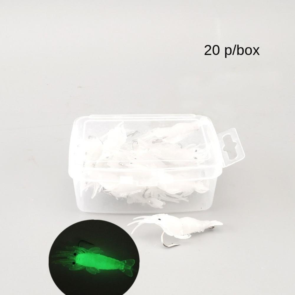 

20 шт. Мягкая приманка для креветки Морской рыболовный крючок Червь Силикон 2025 Креветка Искусственная приманка 9#-20pcs