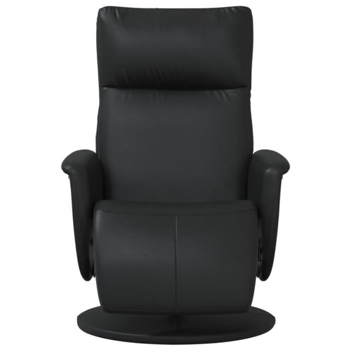 VidaXL Fauteuil inclinable avec repose-pieds noir similicuir 356549
