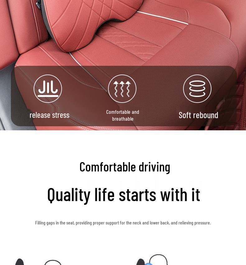 BYD Han Headrest & Lumbar Support: Neck Protection Pillow for DMi, DMp, and EV Versions