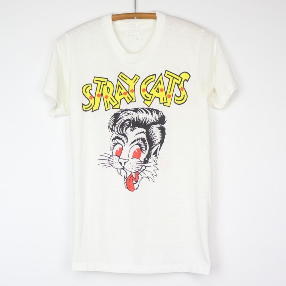 Vintage Stray Cats Gift Family Cotton White All Size Unisex Classic Shirt BL634