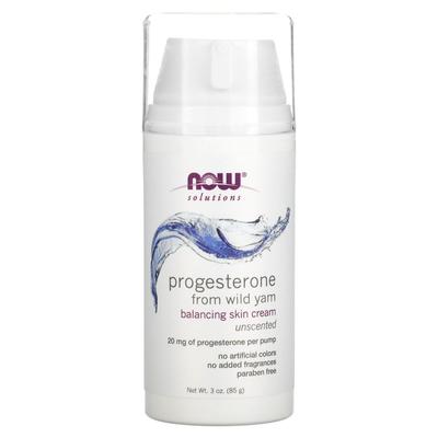 Lösungen, Progesteron, Wild Yam Extrakt, Ausgleichende Hautcreme, Unparfümiert, 20mg, 85g(3oz)
