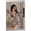Domila's New Sexy and Fashionable Neck and Waist Slim-fitting Glossy Ruffle Edge Sexy Underwear Dress F451