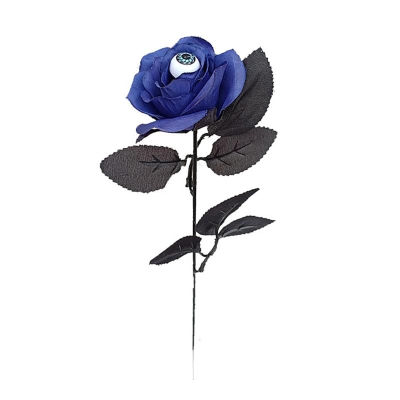 Halloween Fake Silk Rose Bouquets for Halloween Parties Home Wedding Decor Flower Artificial Roses Flowers with Eyeballs