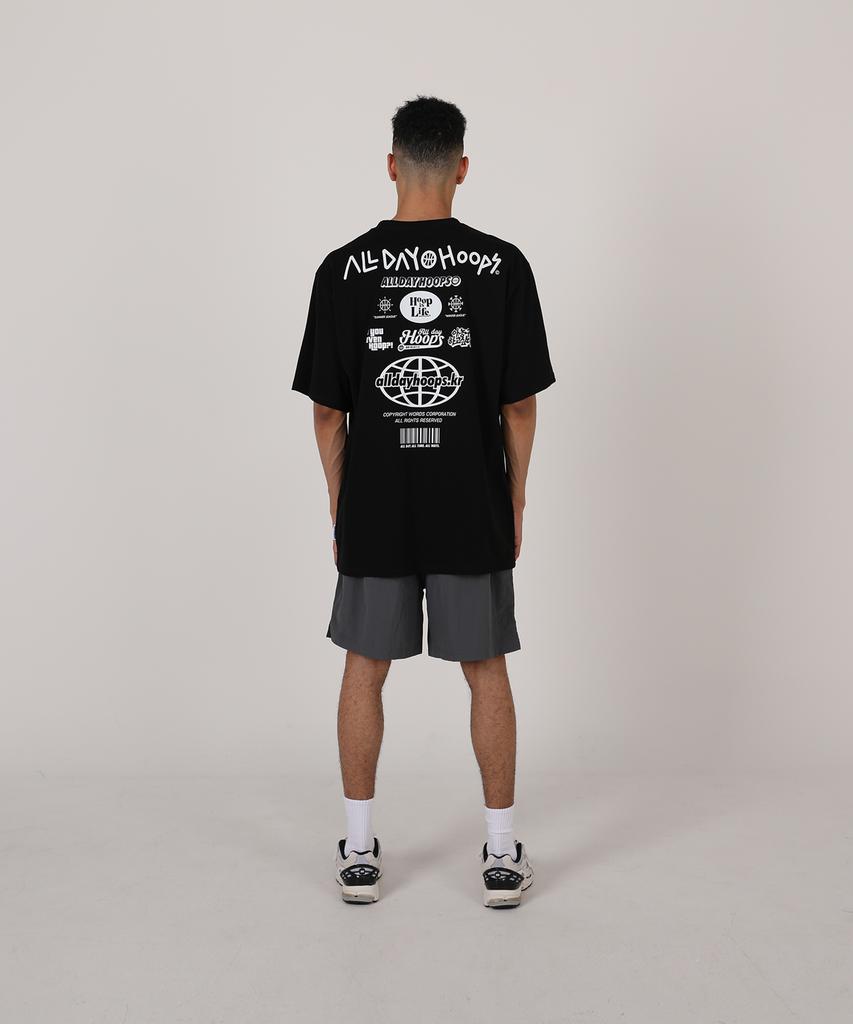 ALL DAY HOOPS Hoop S2 Logo Short Sleeve T-Shirt Black
