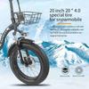 KETELES KF9 Elektrofahrrad 1000W Doppelmotor 48V35AH Lithiumbatterie Faltbares Elektrofahrrad für Erwachsene 20*4.0-Zoll Fat Tire Schnee E-Bike