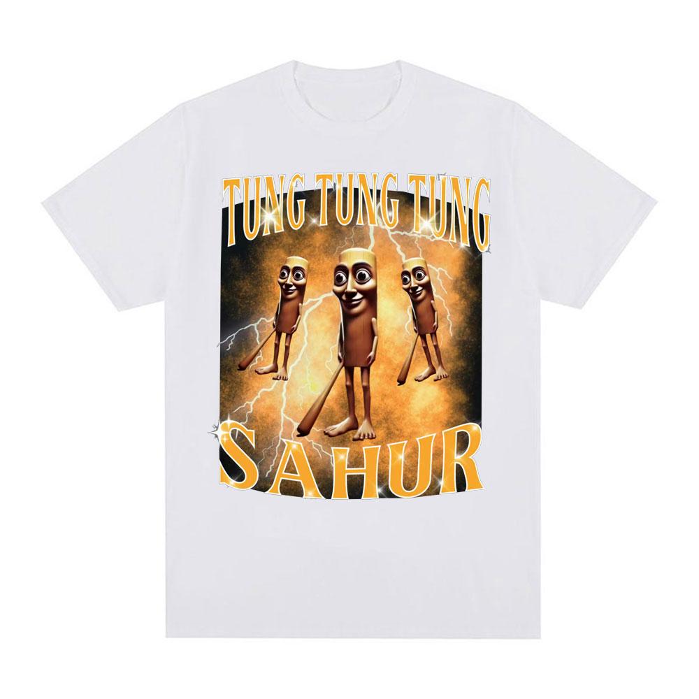 Funny Tung Tung Tung Sahur Tshirt Italian Brainrot Baseball Bat Meme T Shirts Unisex Women Summer Casual High Quality T Shirt Tops
