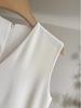 Elegant High-End V-Neck Sleeveless Dress for Women - Spring/Summer Three-Tone Acetate Wide Flare Skirt