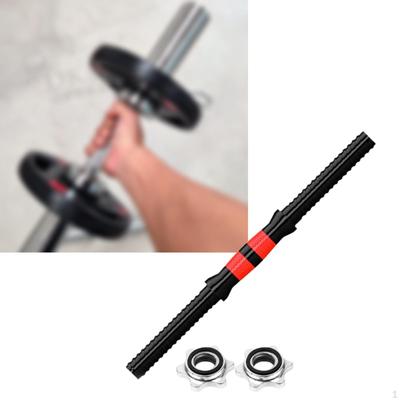Barbell Bar Dumbbells Set Single Sturdy Portable with 2 Nuts Threaded Handles for Home Fitness