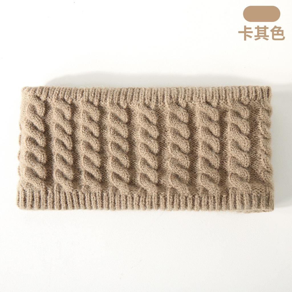 Autumn and Winter Knitted Hat, Scarf, Touch Screen Gloves, Headband, Four-piece Set, Double-layer Velvet Thermal Knitted Hat.