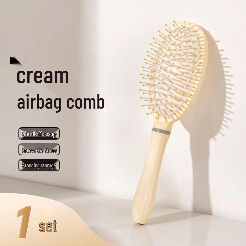Fluffy Cushion Long Hair Comb Set: Airbag, Straightener, Curler, and Massage Comb for Students and Women.
