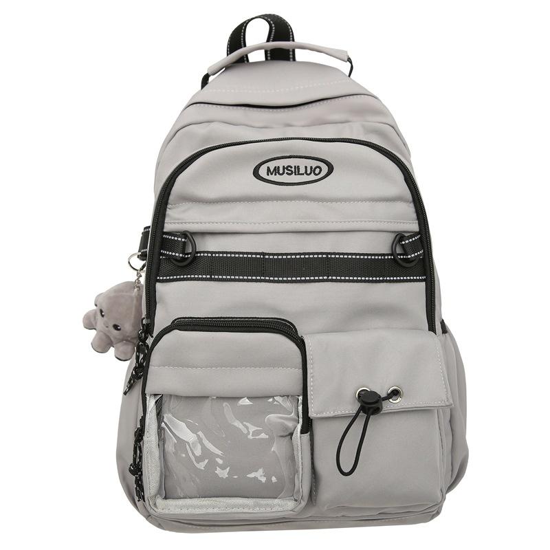 Sac à dos d'école pour étudiant, sac à dos de couleur unie pour femme, sac à dos d'ordinateur pour homme