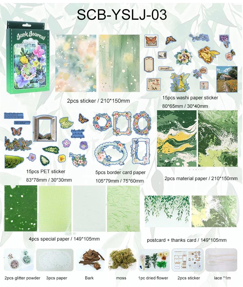 JIANWU Vintage Gothic Sea Plant Flower Landscape Collage Scrapbook Material Package Creative DIY Junk Journal Stationery