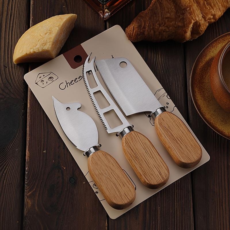 New Stainless Steel Cheese Knife Set , Rubber Wood Handle Butter Cheese Knife , Creative Cute Mouse Shaped Steak Knife , Kitchen Essential