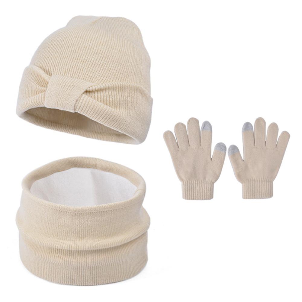 3Pcs/Set Warm Kids Hats Scarfs Gloves Set Cute Baby Beanie Cap Gift Mitten  Toddler
