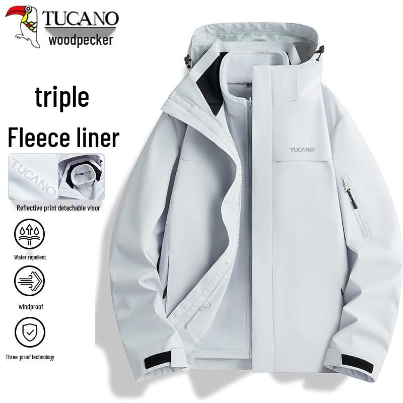 

TUCANO Men s 3-in-1 Waterproof Windproof Outdoor Jacket 2XL
