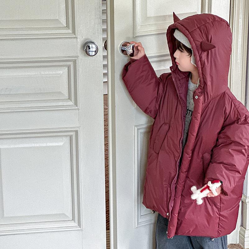 Children's Warm and Cute Mid-length Thick Winter Jacket for Boys and Girls