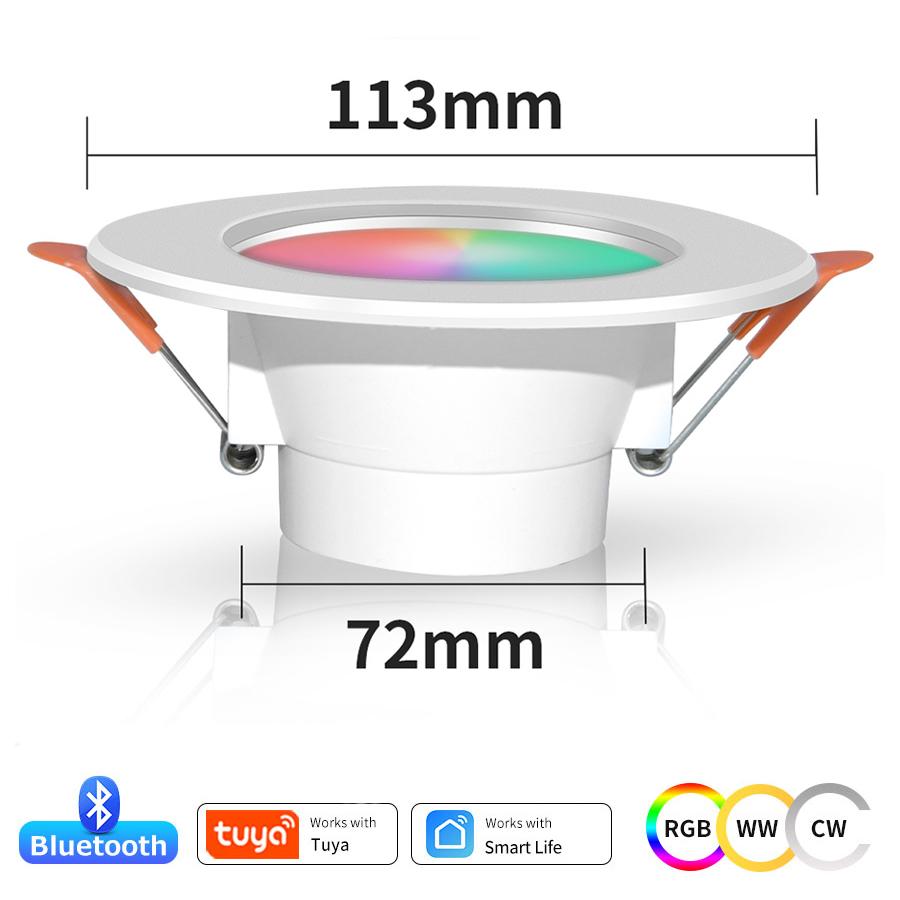 

85-265V 10W 15W Smart Bluetooth LED Downlight RGBCW Ceiling Spotlight Smart Life APP Control Room Decor Dimmable LED Down Light 10w