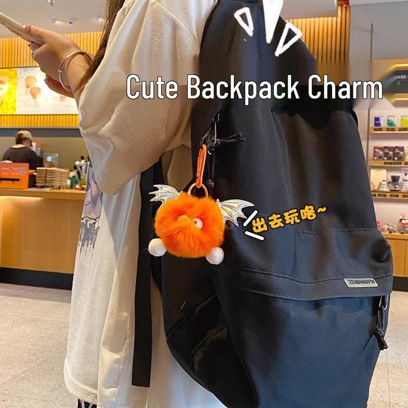 Cross-Border Plush Little Devil Soot Ball Faux Rex Rabbit Fur Pendant Keychain/Backpack Charm