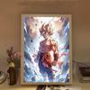 Dragon Ball Lumière LED Peinture Lumineuse Anime Son Goku Vegeta IV Saiyan Glow Art Mural Veilleuse Décoration de Chambre Affiche Cadeau pour Fans