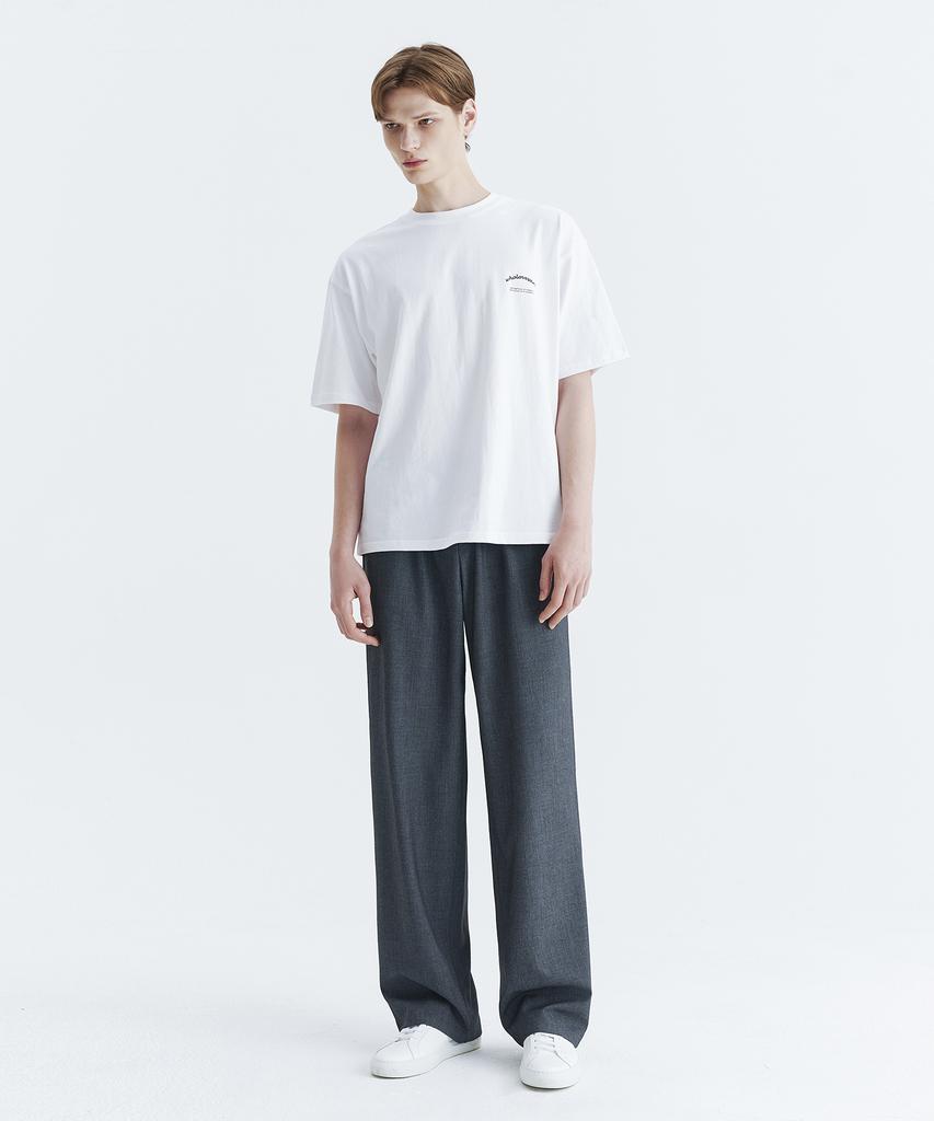 WHOLOVESART Unisex Essential Wide Elastic Waist Slacks Gray
