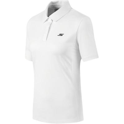 Solid Quick-Dry Breathable Knitted Polo Shirt Women Tops Bright-White P223W063-0019