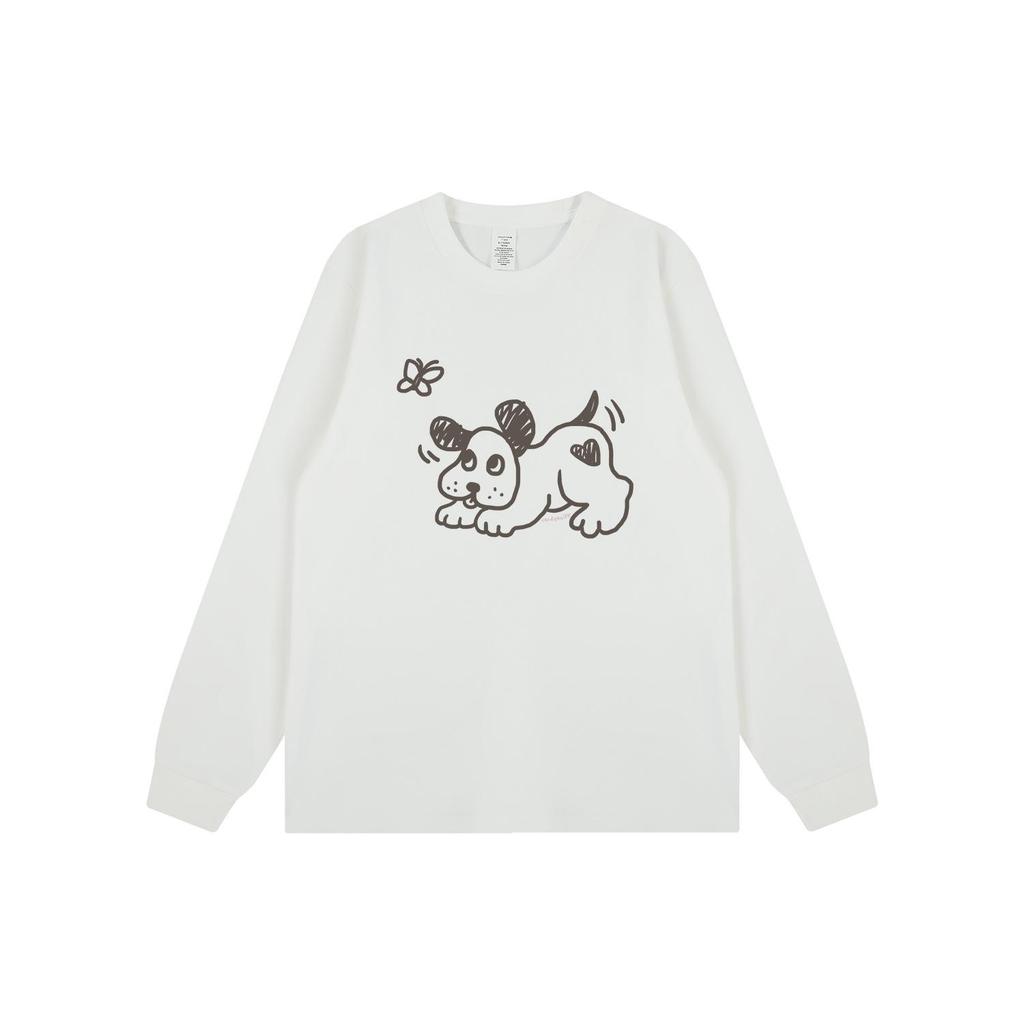 Korean Style Hand-Drawn Cartoon Long-Sleeve T-Shirt