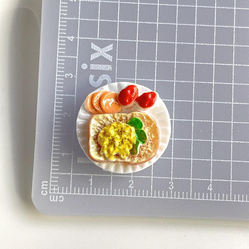 6Pcs/Set Doll House Scene Ornaments Diy Miniature Landscape Fairy Garden Decors Accessories Dollhouse Mini Dim Sum Platter