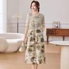 Elegant Floral Summer Dress for Middle-Aged and Elderly Women