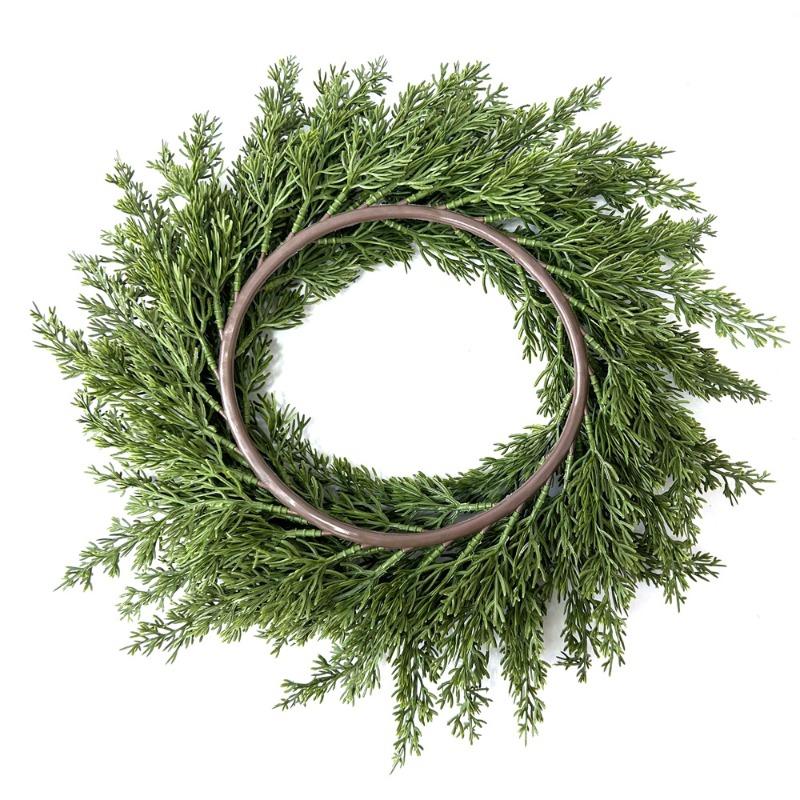 Sztuczne Symulowane Zielone Rośliny, Wianki z Kwiatów Sosny i Cyprysu, Świąteczne Dekoracje Wiszące i Dekoracje ze Sztucznych Roślin na Witryny Sklepowe