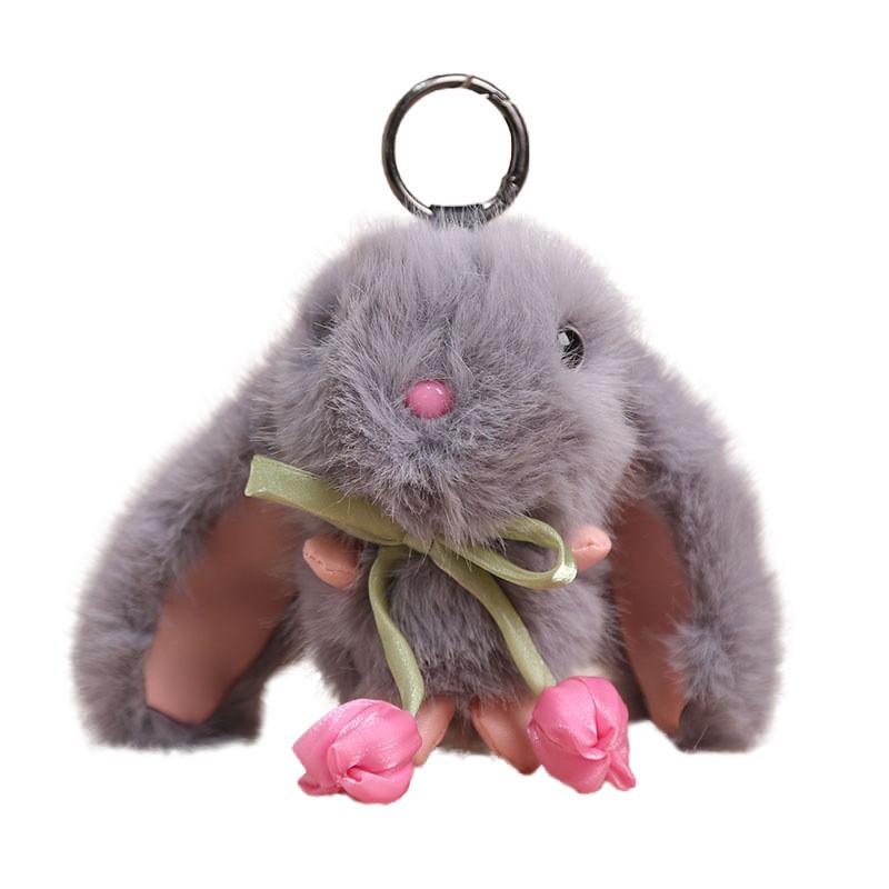 Chaveiro de Coelho de Pelúcia Com Enchimento de Algodão PP Para Meninas e Mulheres