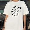Womens T-shirt Cotton Print Casual O-neck Short Sleeve Outdoor Sports Jogging Tops Summer Hot Sales Loose Streetwear Tees