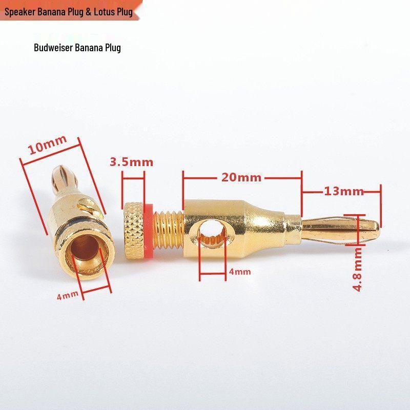 

Gold-Plated 90-Degree L-Shaped Banana Plug for Speaker Cables - New Model