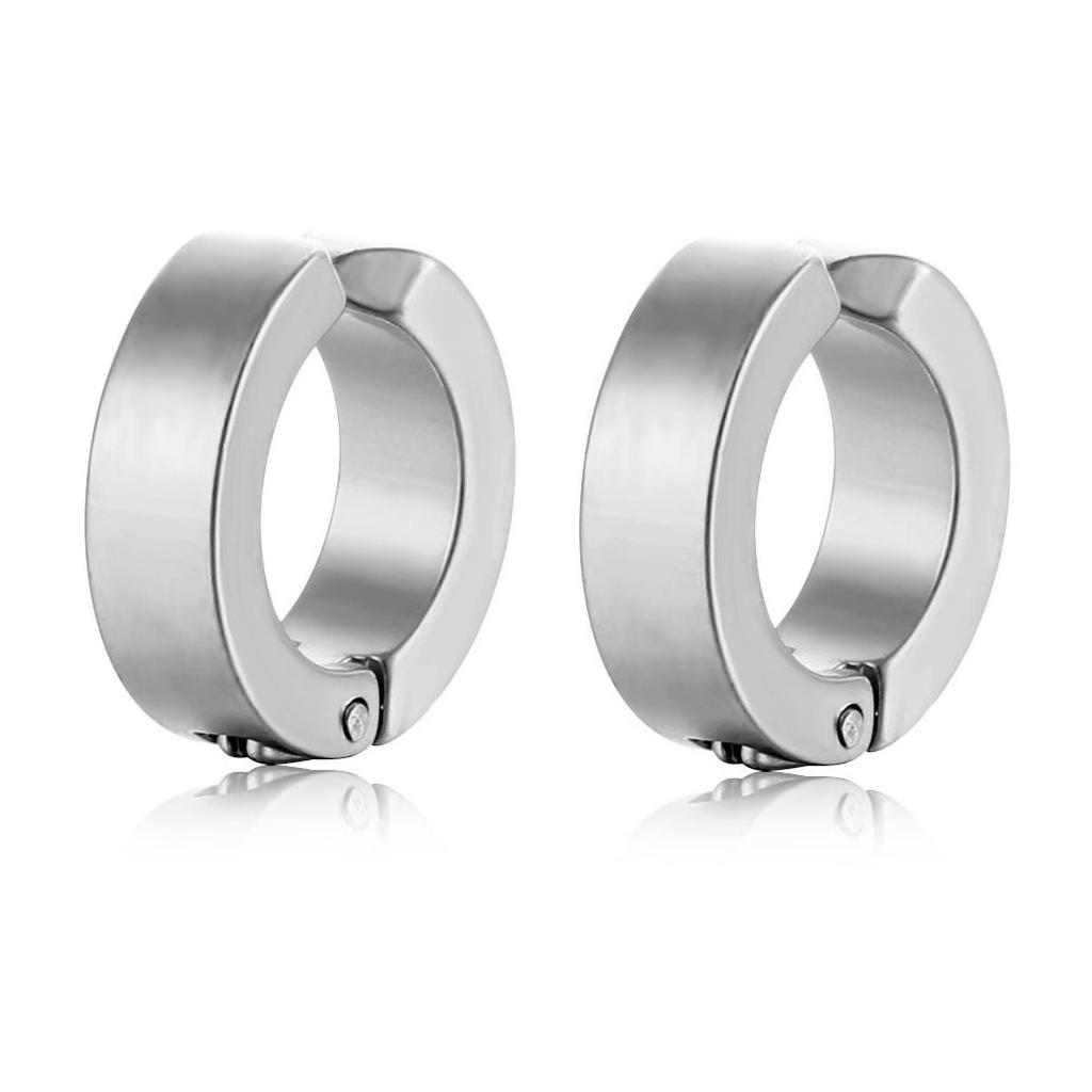 1 Pair Stainless Steel Magnetic Non-piercing CZ Stud Earrings Unisex Punk Hoop Earring Ear Clips For Men Women