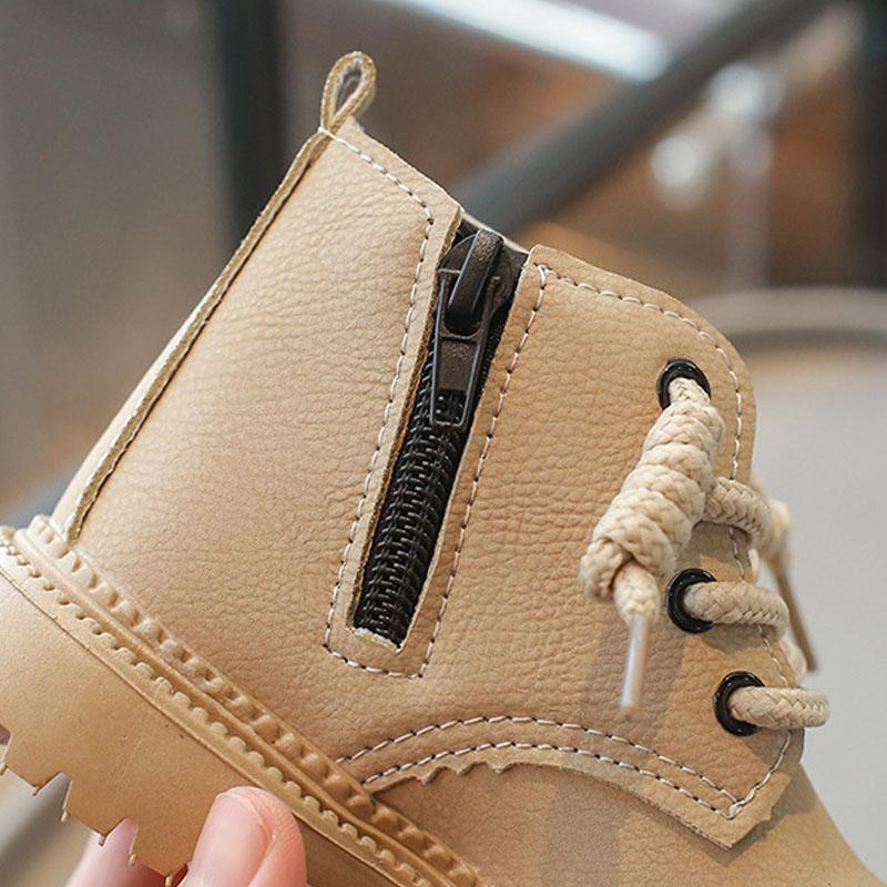 Handsome Chunky-sole Boys Girls Boots Fall British Style Non-Slip Riding Boots for Children Ankle Boot Shoes Kids