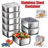3/6/10PCS Portable Food Freshness Preservation Box Food Storage Box Picnic Box Stainless Steel Food Container Refrigerator