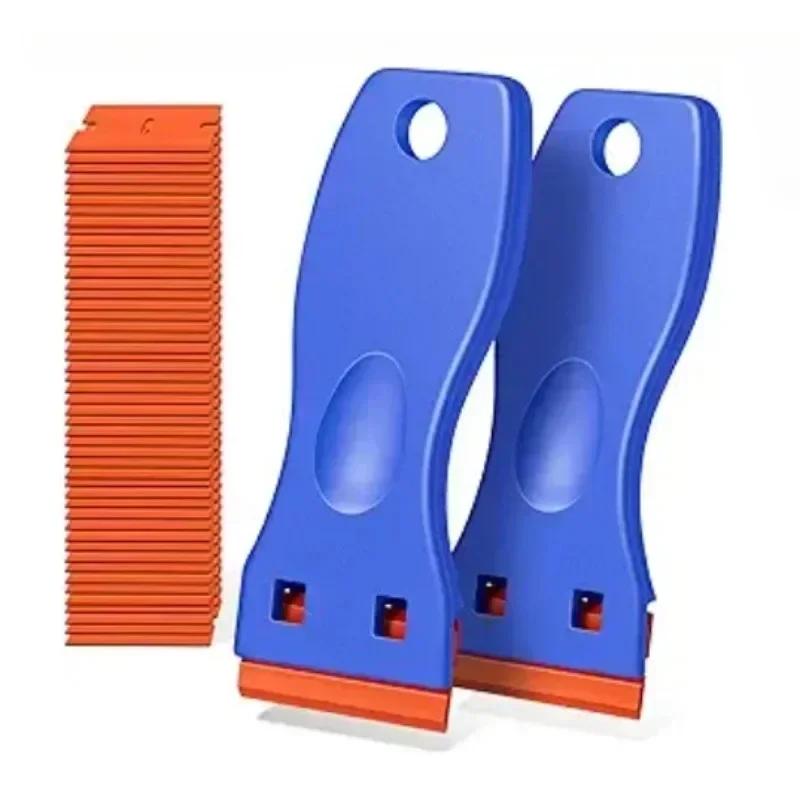 1set of multi-functional cleaning scrapers for car window glass, car self-adhesive scrapers, and label cleaning tools