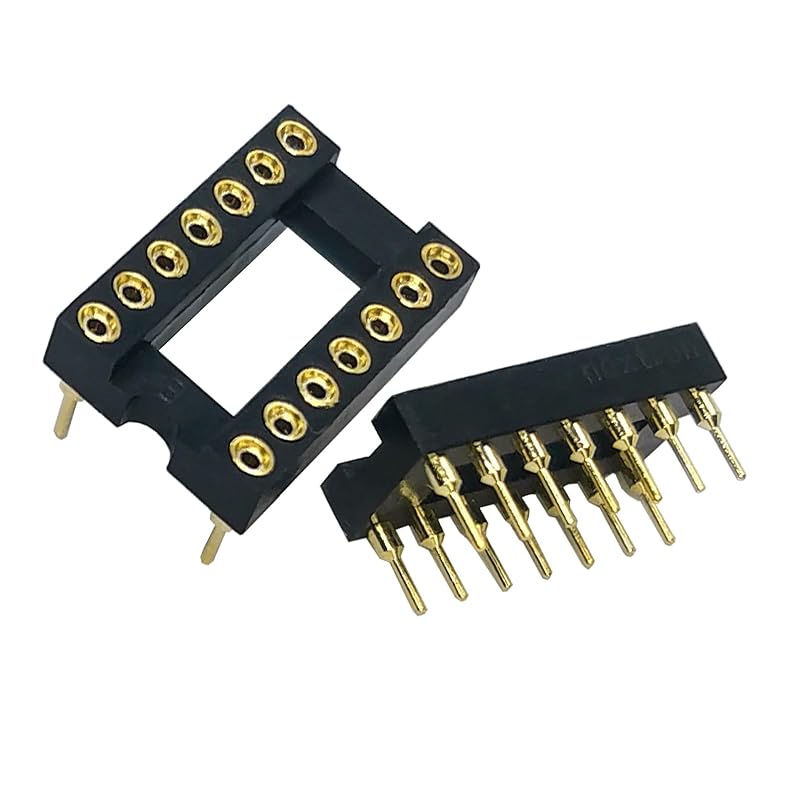 20PCS 8Pin DIP SIP Round IC Sockets Adaptor Solder Type Gold Plated Machined,for 8 DIP OP-AMP IC, MCU Straight Socket