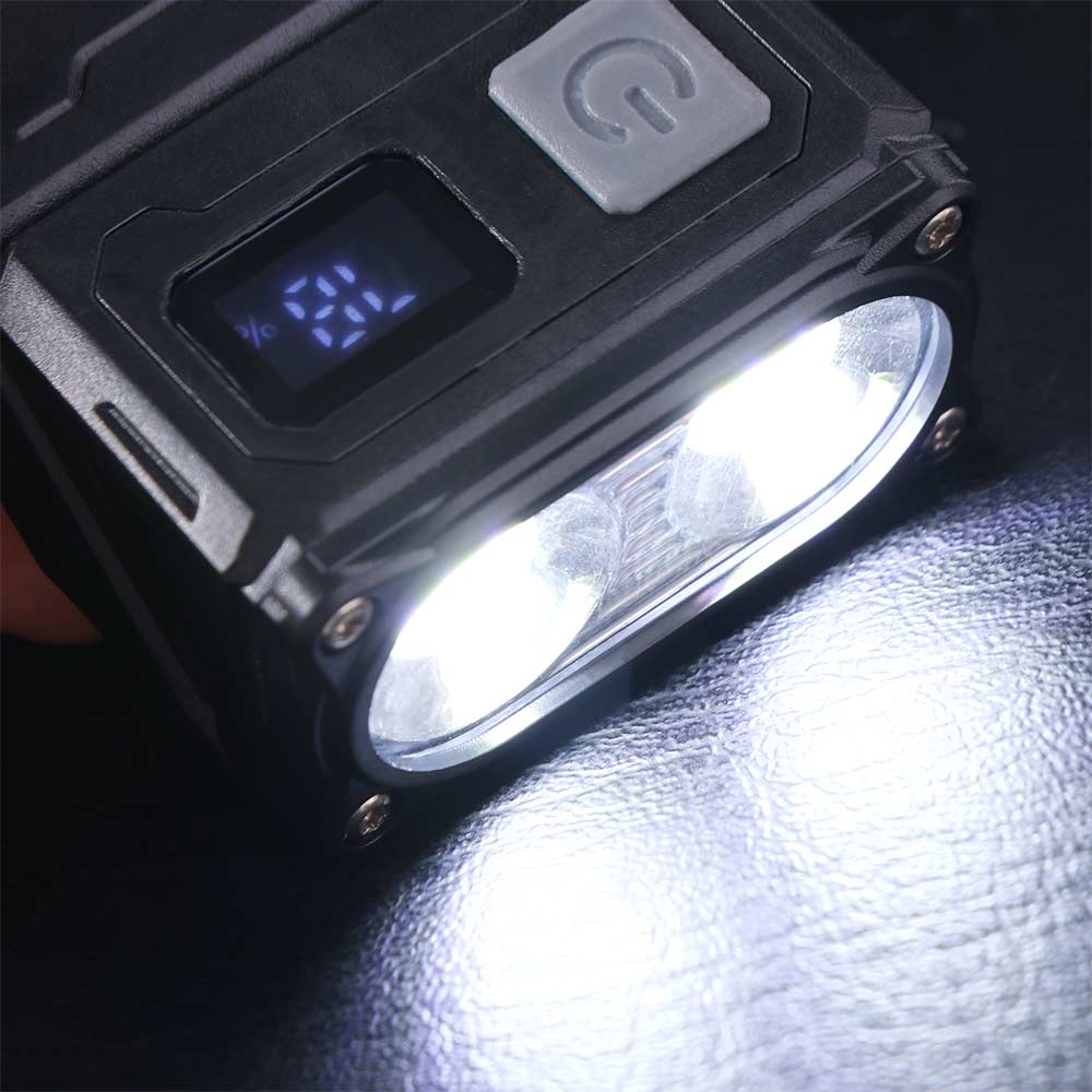 Super Bright Keychain Flashlight LED USB Rechargeable Portable Work Light with COB Emergency Light Warning Flash Lights