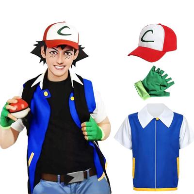 Unisex Trainer Jacke Kostüm Sets Halloween Cosplay Kostüm Handschuhe Mütze Hoodie Blau