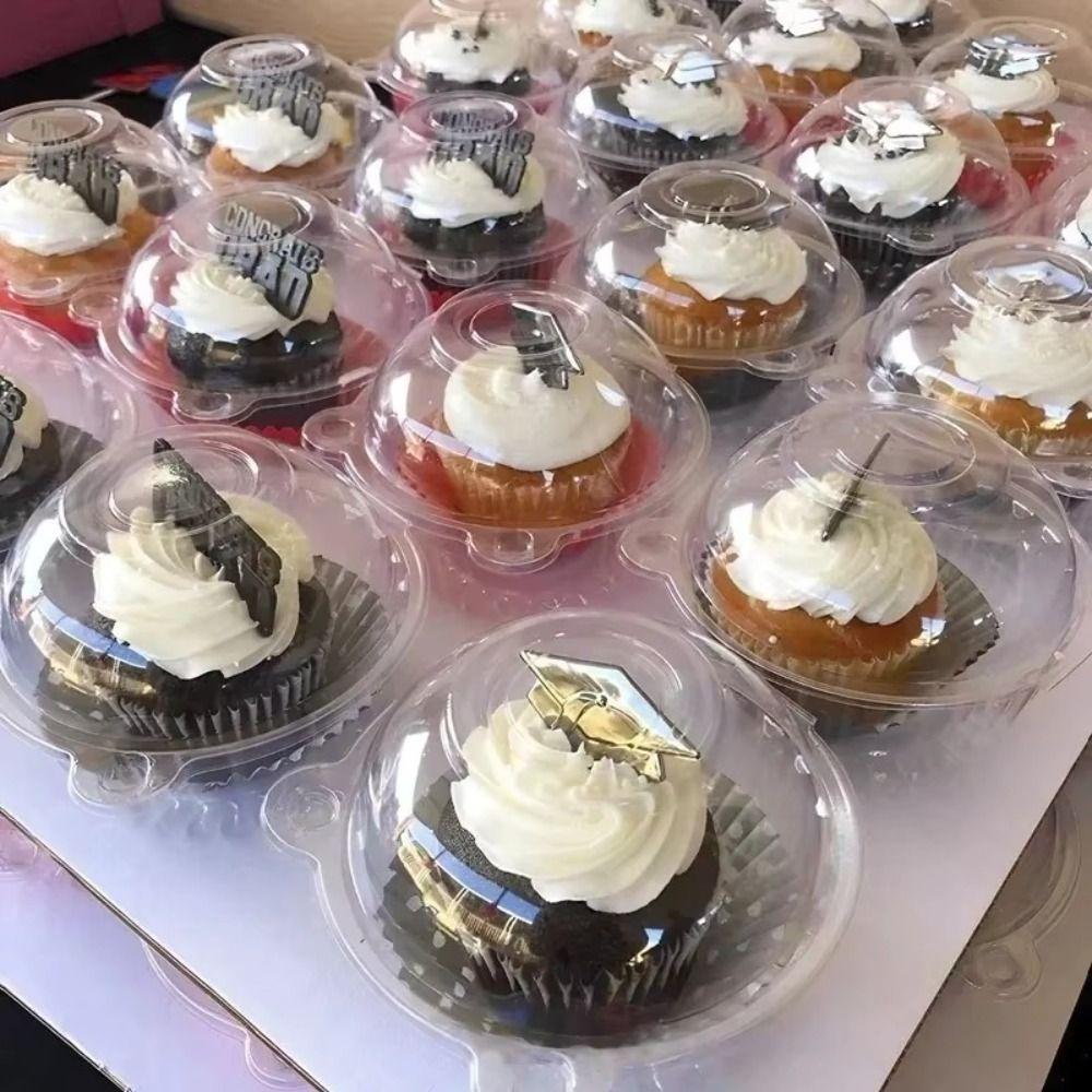 50/100 PCS Plastic Cake Packaging Box Multipurpose Muffin Container New Pastry Holder